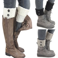 Women Winter Warm Crochet Knitted Boot Cuff Sock Short Leg Warmers Thick Soft