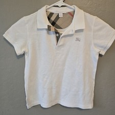 White Burberry Children's Polo Size 6Y Short Sleeve With Bottoms