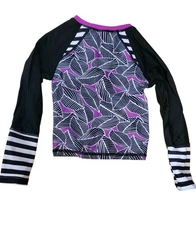 Appaman Girl's Black Long Sleeve Printed Rash Guard Set Swimwear Size 6