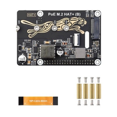 PCIe M.2 Adapter Power over Ethernet For RPi 5 Compatible Supports NVMe Protocol