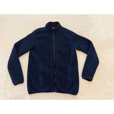 Lands End Kids Navy Blue Sherpa Fleece Full Zip Jacket Size S 6-8 RN 502791