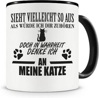 Samunshi  Katze Tasse mit Spruch Geschenk für Mann Frau Oma oder Opa K