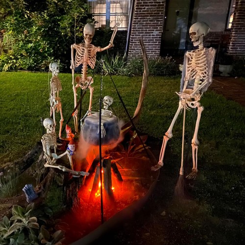 Decorazioni Halloween da Esterno - Grande Calderone Streghe su Treppiede con Luci... - Foto 4 di 7