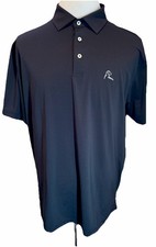 Rhoback Performance Solid Black Golf Polo Shirt Size XL. P20053