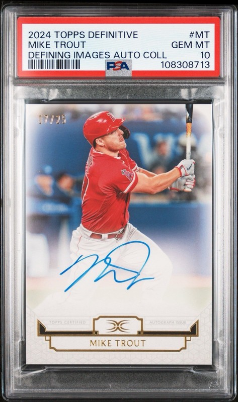2024 Topps Definitive Mike Trout On Card Auto /25 Psa 10 Angels