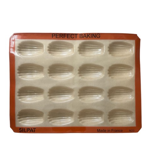 Silpat Perfect Baking Non-Stick 16 Hole Madeleine Mold Shell Tray French Pastry