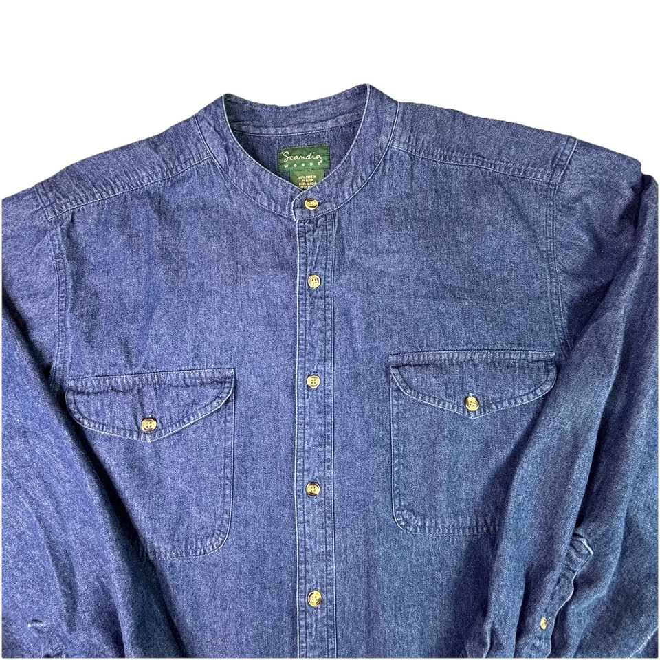 Camisa vaquera Scandia Woods para hombre XL regular abotonada manga larga azul informal Foto 2 de 4