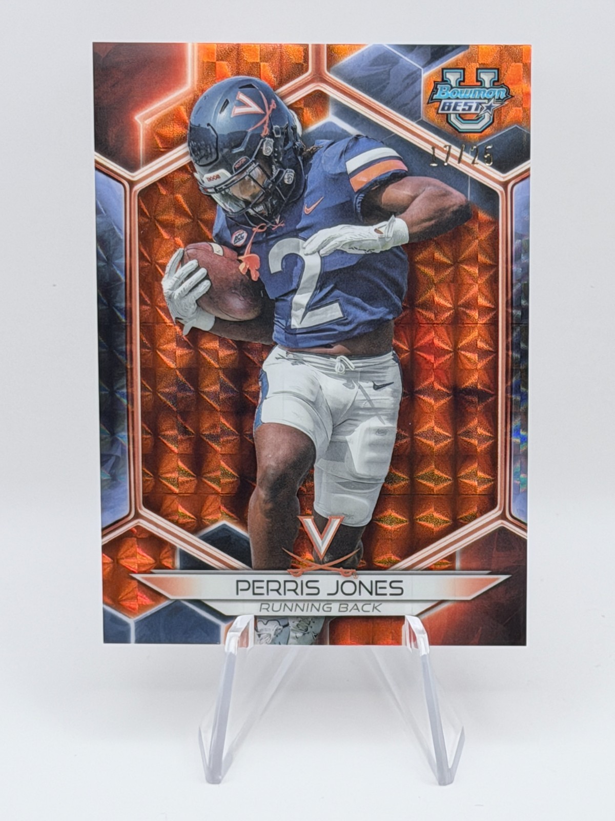 Perris Jones - 2023 Bowman's Best U #79 Orange Geometric Refractor /25 UVA SSP