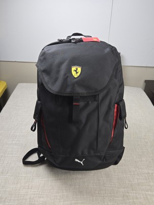 PUMA Scuderia Ferrari Statement Backpack Black White Motorsport Zip