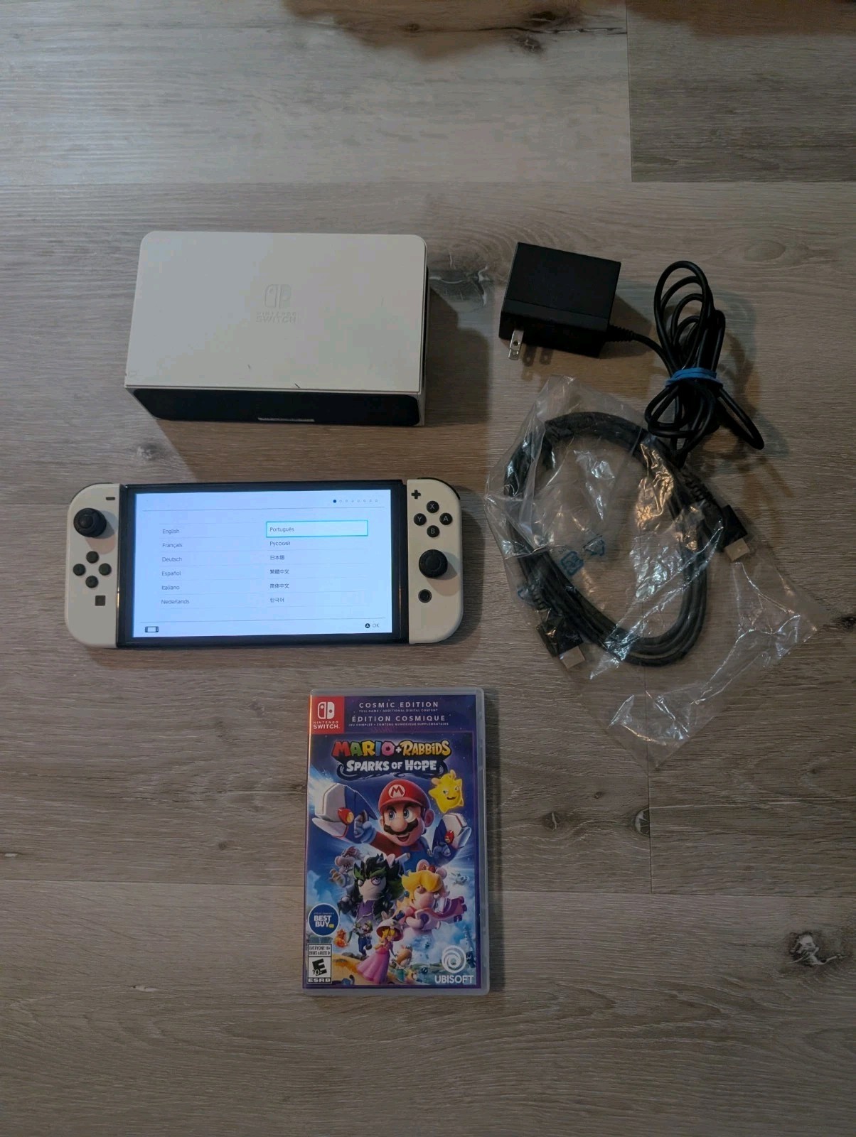 Nintendo Switch OLED Console (White) Bundle with Mario + Rabbids Sparks of Hope