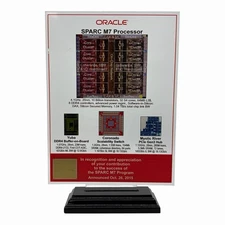 Sun Oracle SPARC M7 Processor Desk Decor Plaque Tech Swag Promo Sign