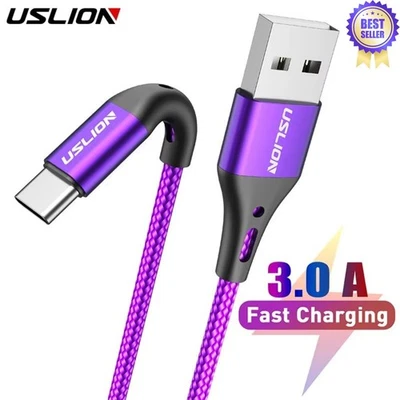 UNKNOWN HeavyDuty USB Type C Charging Cable Braided Fast Phone Charger Long Lead 2m 3m