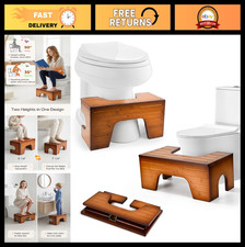 Foldable Toilet Stool for Adults, Adjustable 7-9 in, Anti-Slip, Compact Storage,