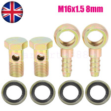 Universal Car Banjo Bolt M16x1.5 8mm Banjo Hose Barb Bolt Fittings Pack of 2