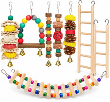 Bird Parakeet Cockatiel Toys, Birds Cage Accessories Swing Climbing Ladders