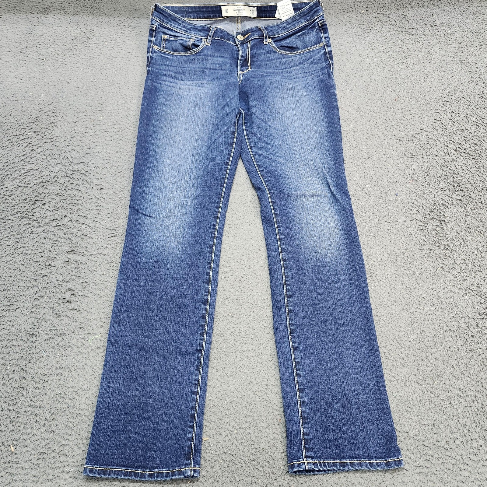 Abercrombie & Fitch Jeans Womens 10R Blue Medium Wash Mid Rise Straight Denim