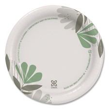 Dixie UX7WS Pathways WiseSize 6.88" Paper Plates - Green/Burgundy (500/CT) New