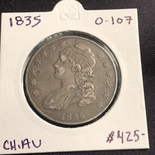 1835 50C Capped Bust Half Dollar O-107 Nice High Grade Example