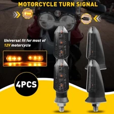4PCS Motorcycle LED Turn Signal Blinker Light Indicator Amber For Honda Yamaha