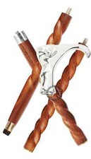 Vintage Solid Brass Handle Antique Style Cane Wooden Walking Stick Replica Gift