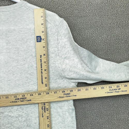 NUEVO Suéter Antiguo Azul Marino Cuello en V Hombres Manga Media Larga Gris Claro Blanco Sólido Informal - Imagen 10 de 12