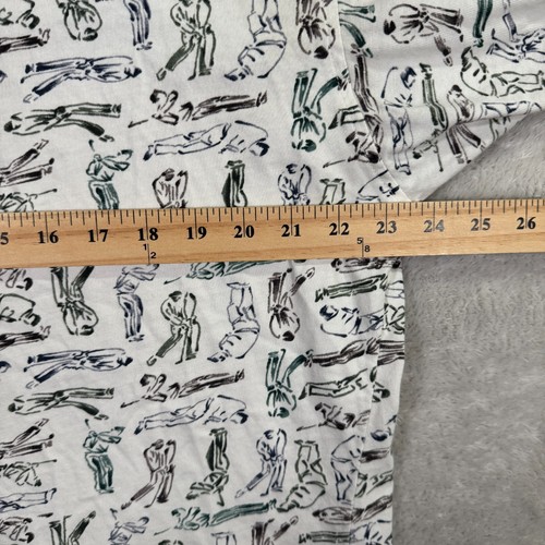 VINTAGE Givenchy Poloshirt Herren Large weiß Activewear Golf All Over Print FLEX - Bild 4 von 5