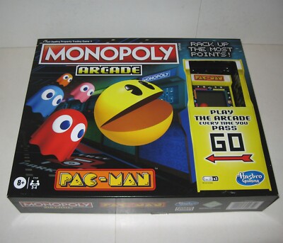 MONOPOLY ARCADE PAC-MAN HASBRO 2020 ENGLISH EDITION SEHR GUTER ZUSTAND, mit MINI-KLEMME VON jEU!