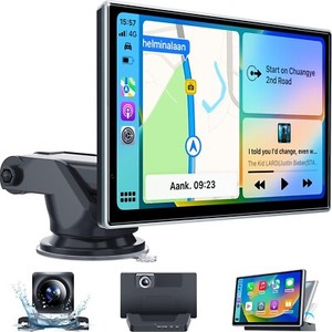 Wireless Apple Carplay & Android Auto w/ Dash Cam Backup Cam,AirPlay,Mirror Cast