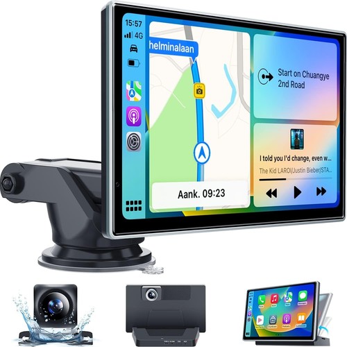 Wireless Apple Carplay & Android Auto w/ Dash Cam Backup Cam,AirPlay,Mirror Cast