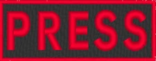 PRESS Embroidered Patch W/ VELCRO® Brand Fastener Morale  Emblem Red Version 