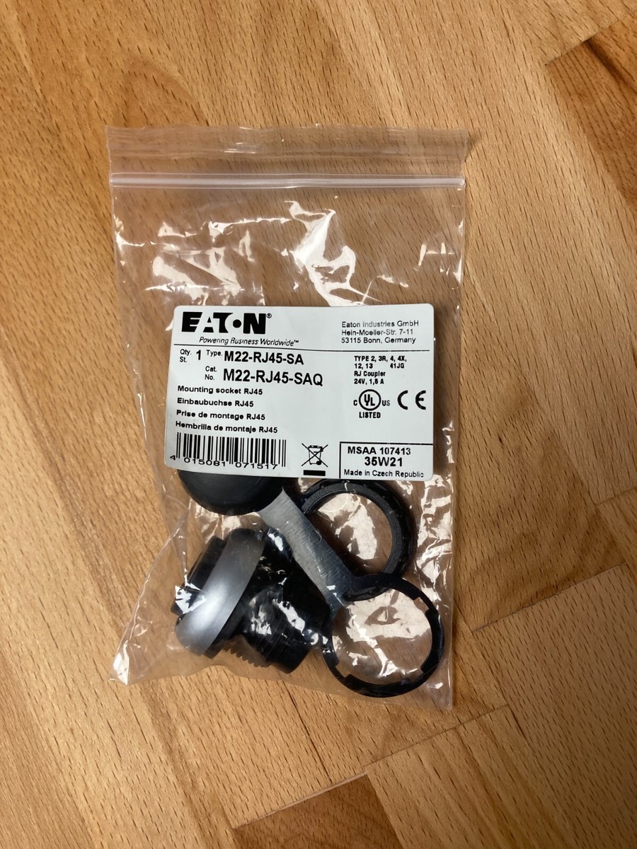 M22-RJ45-SA, EATON, M22 Panel Mount RJ45 Socket, 22.5 mm, IP20 | eBay 