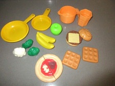 Play Foods Little Tikes-Hamburger-Pizza-Waffles-Veggies-Pans Lot F2
