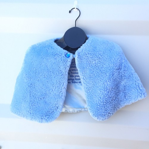 light blue fur shawl