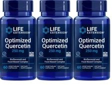 Optimized Quercetin 250mg, 3X60Caps Life Extension Camu Camu/Quercet 500mg per 2