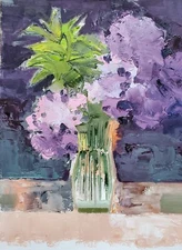 ORIGINAL OIL PAINTING 12" x15" Floral Study by G.Freeman US 