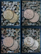 Set of 4 - HE Harris Lincoln Cent Coin Folders Number 1-4 1909-2025 Album Book