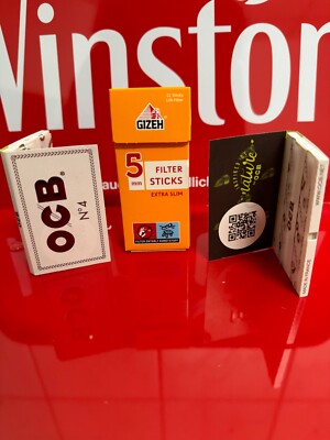 1 x 100 Blatt  OCB No 4 kurze Blättchen + 1 x Gizeh 126 Filter 21 Sticks 5mm
