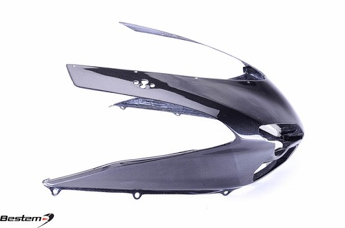 Ducati 848 1098 1198 Upper Front Nose Headlight Fairing Cowl Carbon Fiber - Picture 8 of 10