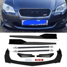 Front Rear Bumper Lip Spoiler Splitter Body Kit Side Skirt For SubaruGlossy Bla
