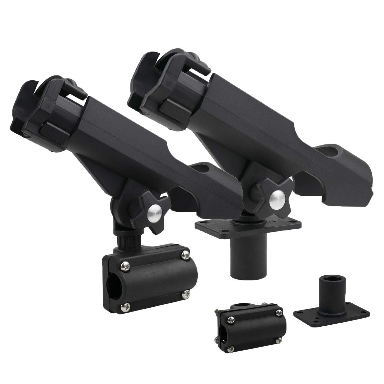 2 Pack Adjustable Powerlock Rod Holder with Combo Mount Blac