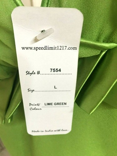 Speed Limit NYC Lime Green Blouse Sleeveless Sheer with Satin Ruffles Size L - Picture 6 of 7