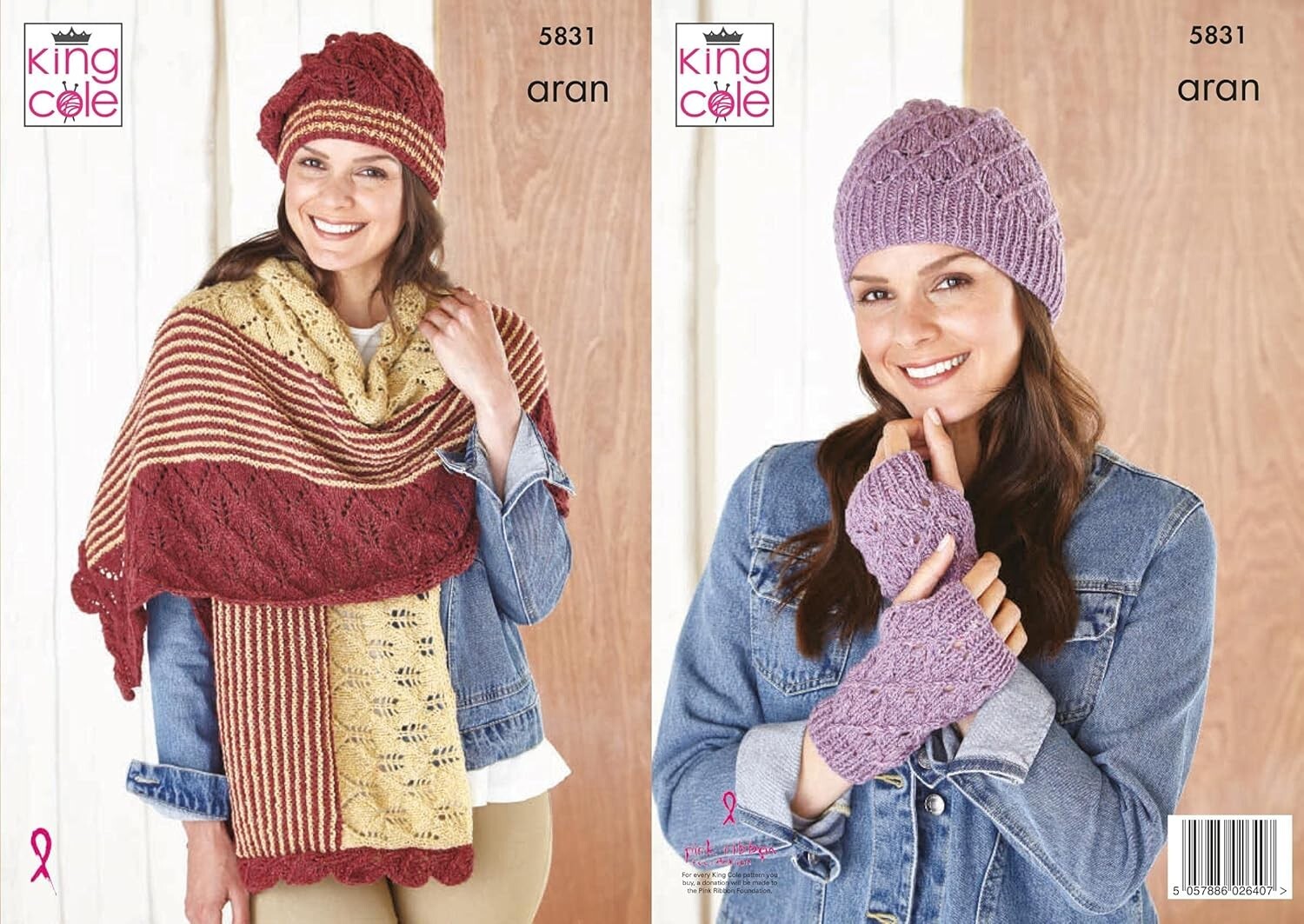 King Cole Aran Knitting Pattern - 5831 Ladies Accessories