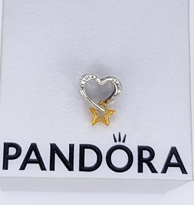 New 100% Authentic PANDORA Gold Silver My Lucky Star & Heart Charm