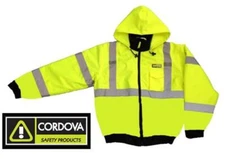 Hi-Viz Insulated Lined Safety Bomber Jacket - Lime - ROAD WORK HIGH VISIBILITY 