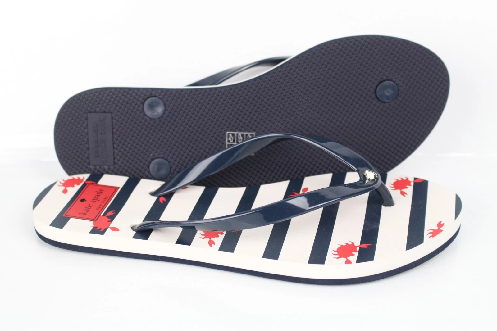Kate Spade Sandals Nova Lobster Flip Flops Flat Navy White Red Lightweight
Opens in a new window or
