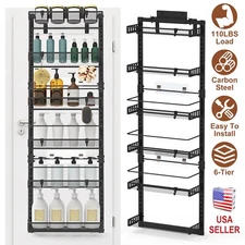 Over The Door Pantry Organizer Kitchen Carbon Steel Holder Door Rack Storage New