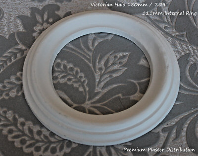 Gips Deckenrosette traditioneller viktorianischer Heiligenschein 180 mm/7,09'' + Adh & Befestigungen
