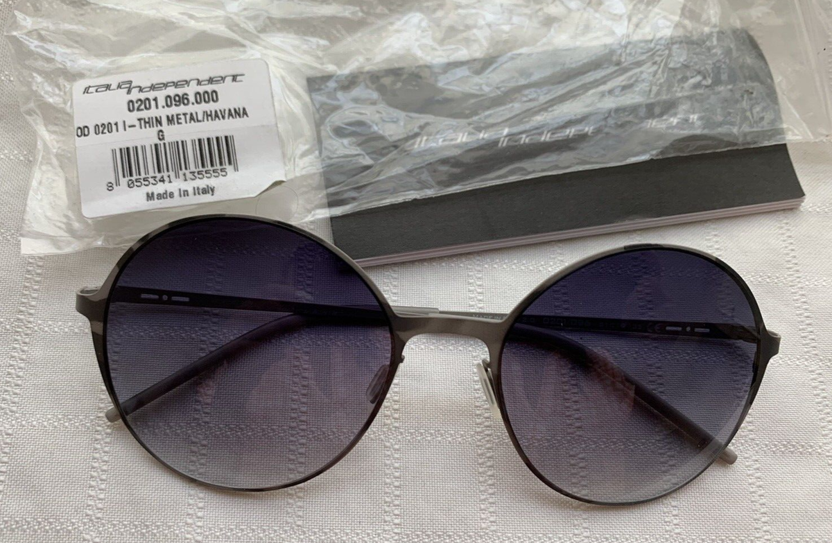④ NEW ITALIA INDEPENDENT SUNGLASSES I-THIN METAL 0201 096 HAVANA