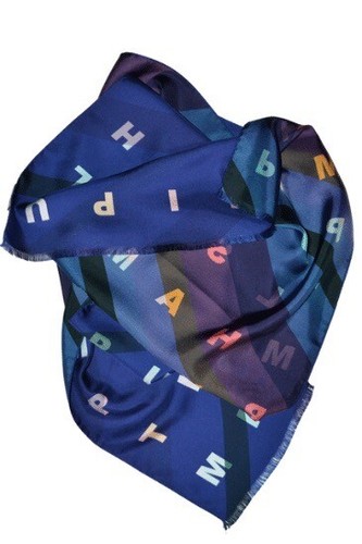 Paul Smith Mainline Double Sided Letters Silk Scarf Mens Brand New - Picture 6 of 6