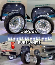 JHB Brightest PURE WHITE 16Pods Set Trucks Sandtoys Undercar LED Rock Lights KIT